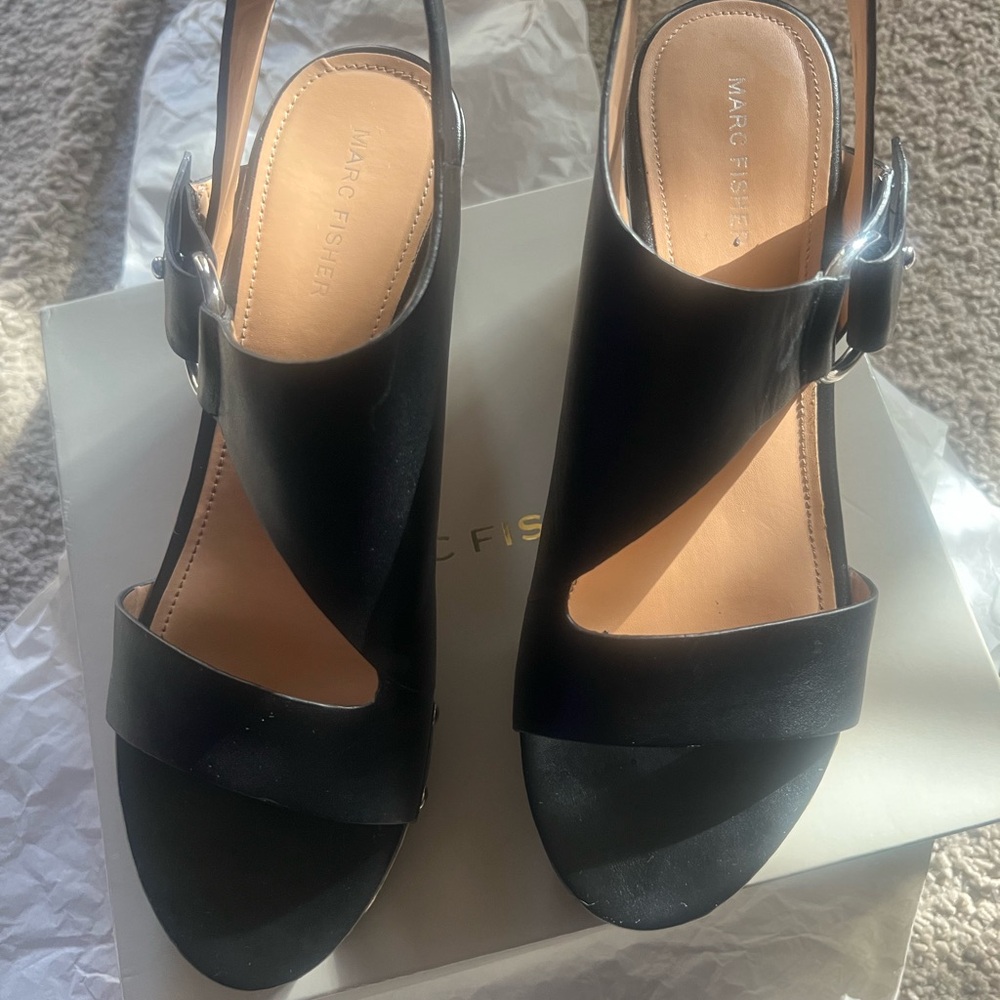 Marc Fisher Black Strappy Sandals